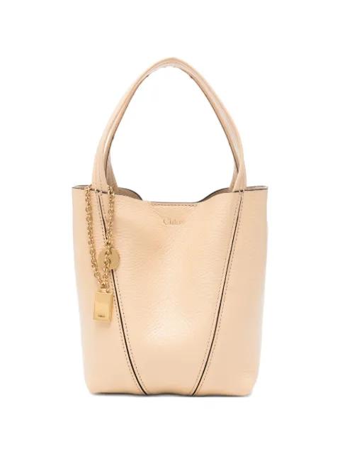 small ring-detail leather rtote bag by CHLOE
