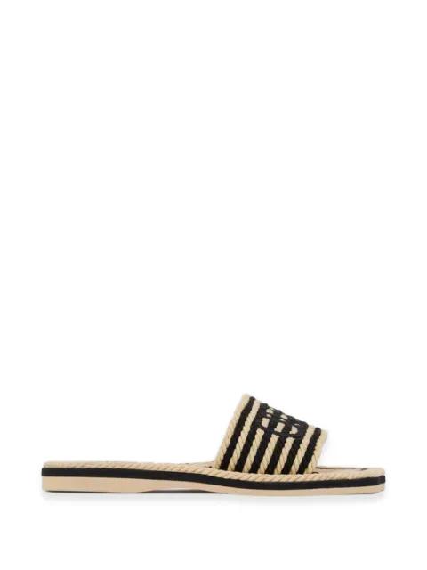 striped logo-embroidered sandals by CHLOE
