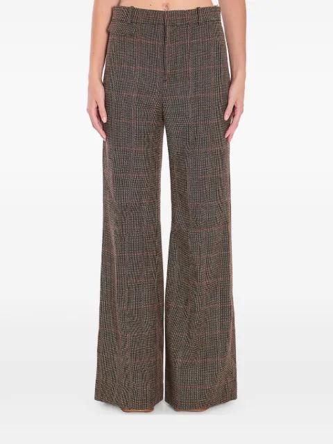 tailored checked wool trousers by CHLOE
