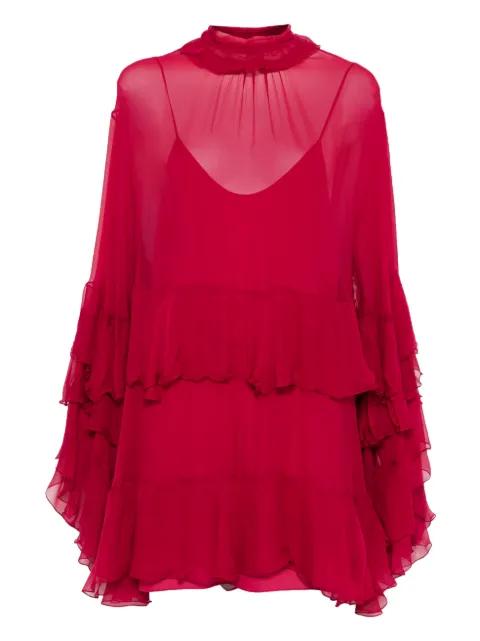 tiered-ruffles mini dress by CHLOE