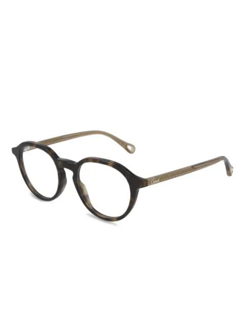 tortoiseshell round-frame glasses by CHLOE