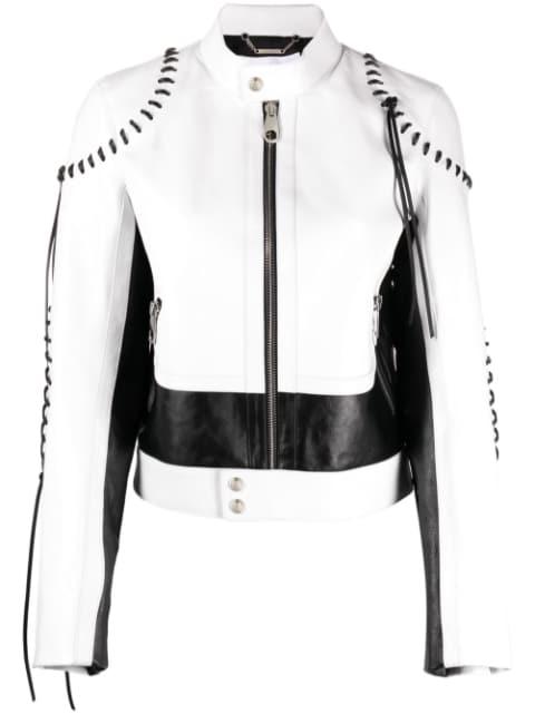 whipstitch-detailing leather jacket by CHLOE