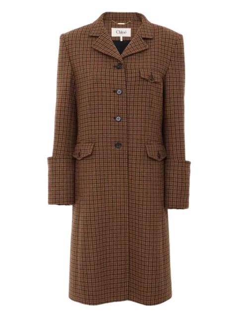 wool houndstooth single-breasted coat by CHLOE