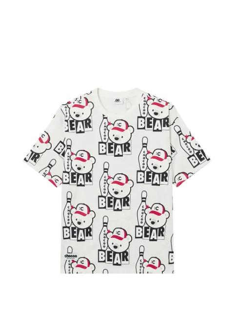 bear bowling print T-shirt by :CHOCOOLATE