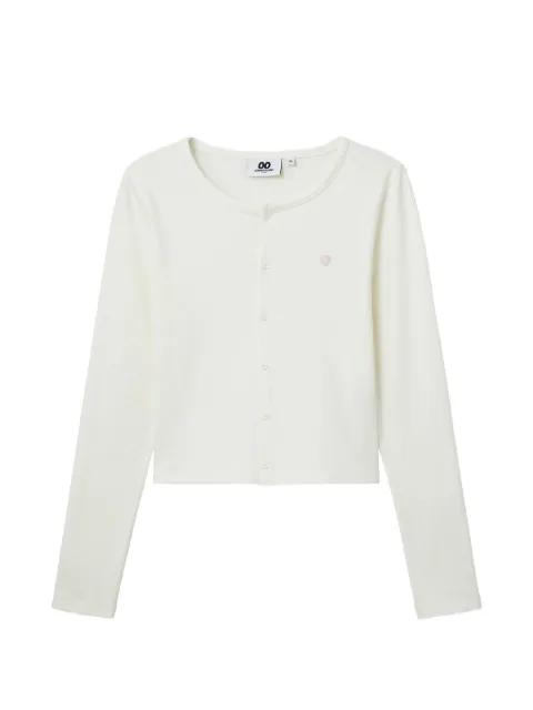 button ribbed cardigan by :CHOCOOLATE
