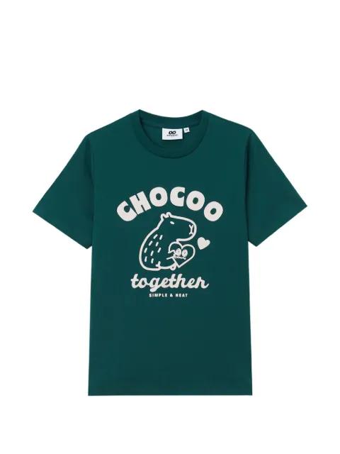 crew-neck printed T-shirt by :CHOCOOLATE