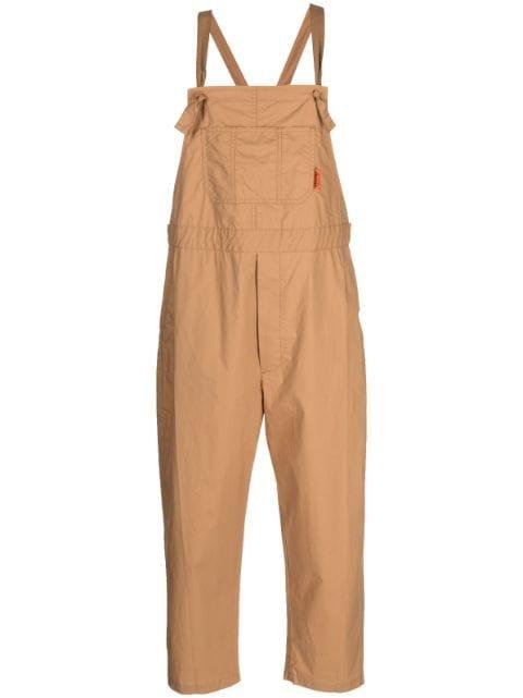 cropped-leg cotton dungarees by :CHOCOOLATE