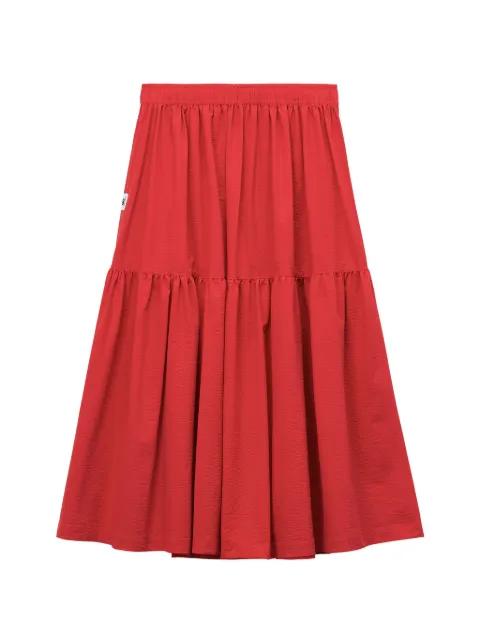 elastic-waistband midi skirt by :CHOCOOLATE