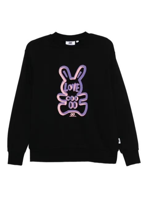 embossed-graphic cotton sweatshirt by :CHOCOOLATE