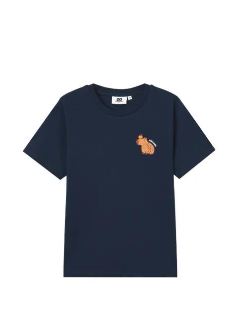 embroidered-detail cotton T-shirt by :CHOCOOLATE