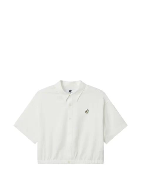 embroidered-detail cropped polo shirt by :CHOCOOLATE