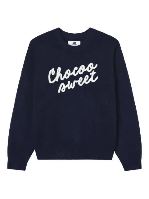 embroidered-lettering sweater by :CHOCOOLATE