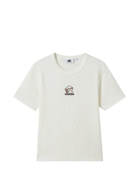 embroidered-logo T-shirt by :CHOCOOLATE