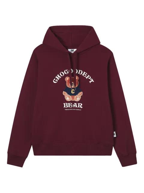 embroidered-logo hoodie by :CHOCOOLATE
