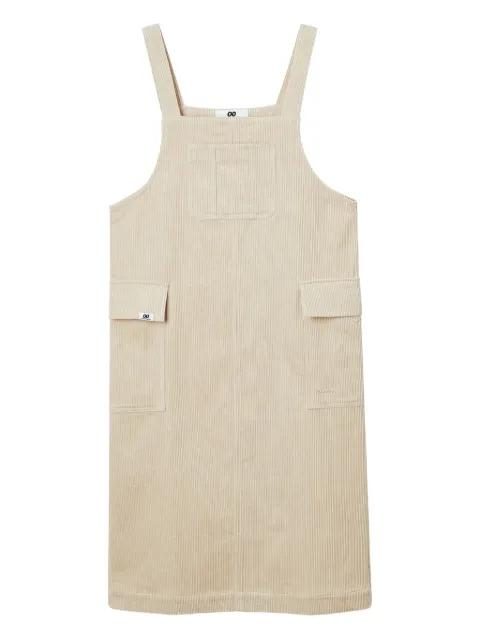 flap-pocket corduroy midi dress by :CHOCOOLATE