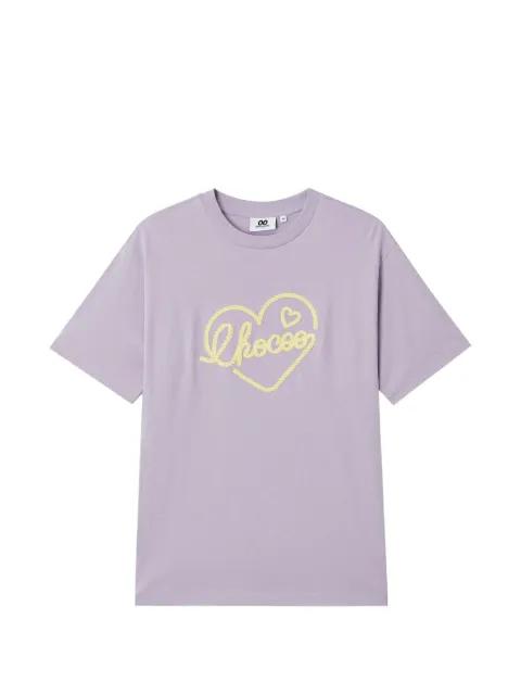 heart-embroidered T-shirt by :CHOCOOLATE