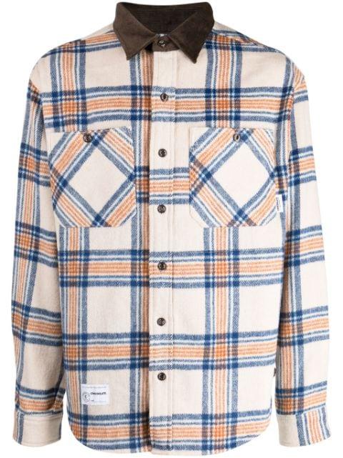 logo-appliqué checked shirt by :CHOCOOLATE