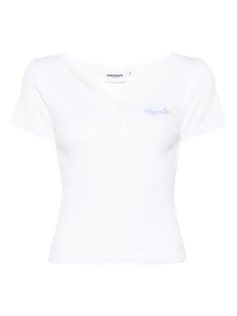 logo-embroidered T-shirt by :CHOCOOLATE