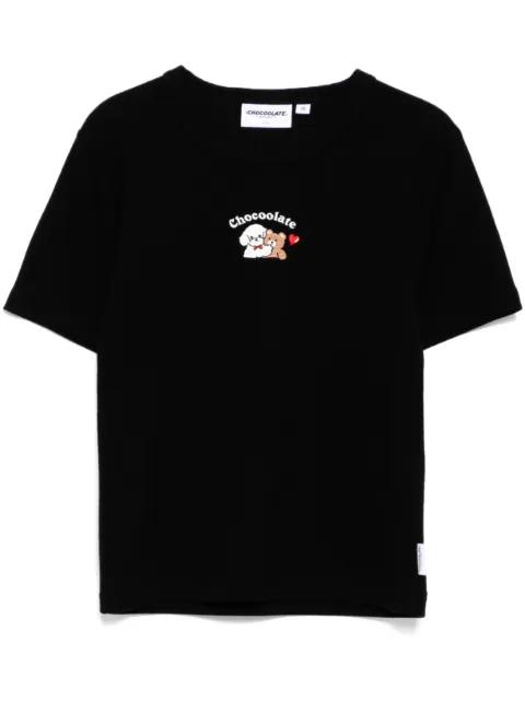 logo-embroidered T-shirt by :CHOCOOLATE