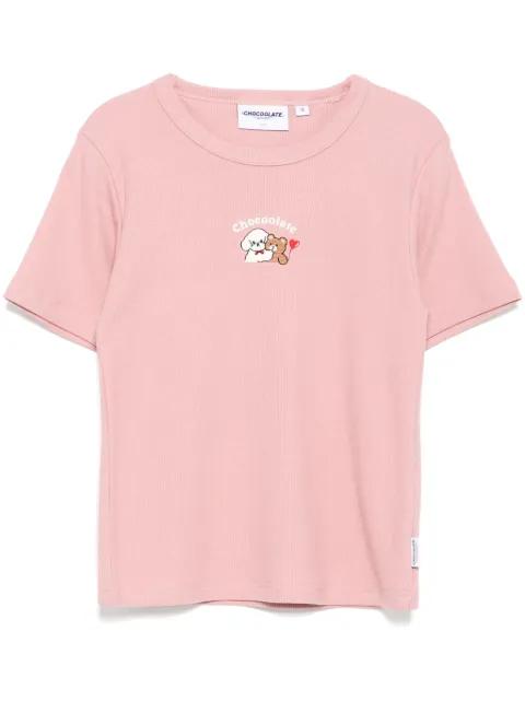 logo-embroidered T-shirt by :CHOCOOLATE