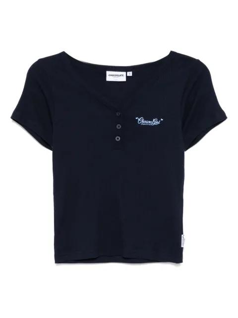 logo-embroidered T-shirt by :CHOCOOLATE