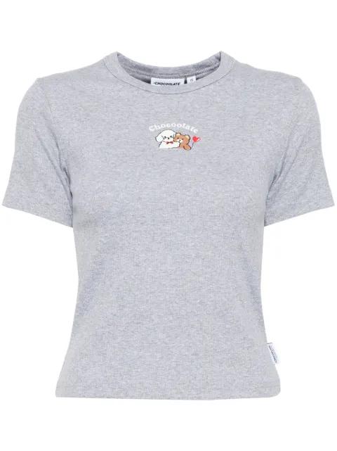logo-embroidered T-shirt by :CHOCOOLATE