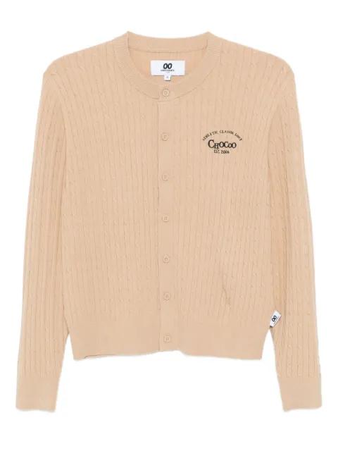 logo-embroidered cardigan by :CHOCOOLATE
