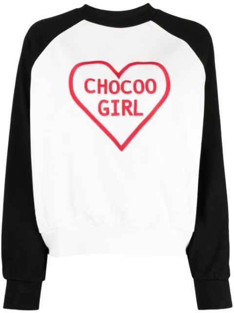 logo-embroidered cotton sweatshirt by :CHOCOOLATE