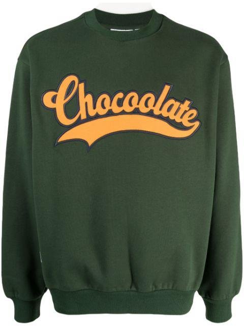 logo-embroidered jersey-texture sweatshirt by :CHOCOOLATE