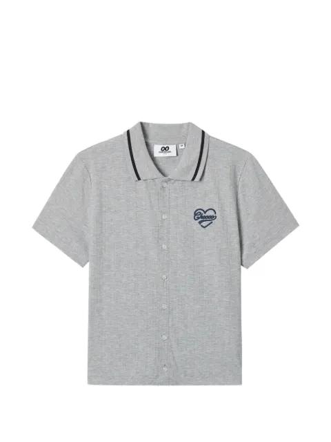 logo-embroidered ribbed shirt by :CHOCOOLATE