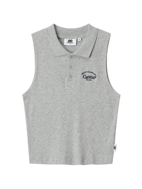 logo-embroidered sleeveless polo shirt by :CHOCOOLATE