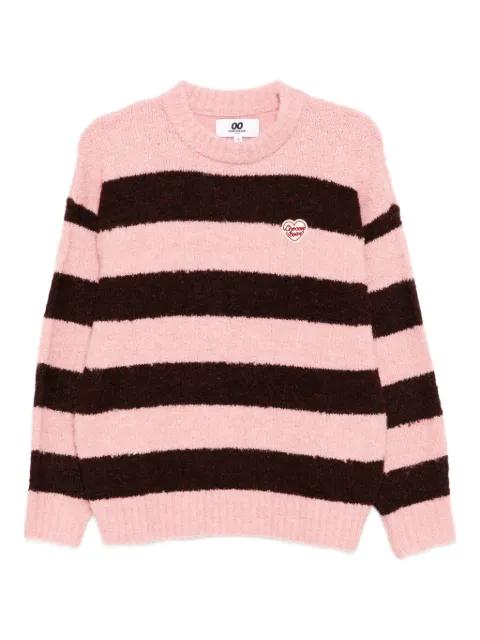 logo-embroidered striped jumper by :CHOCOOLATE