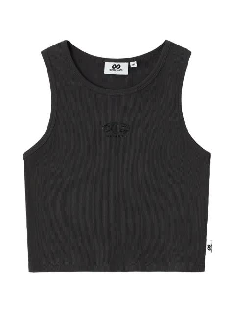 logo-embroidered top by :CHOCOOLATE