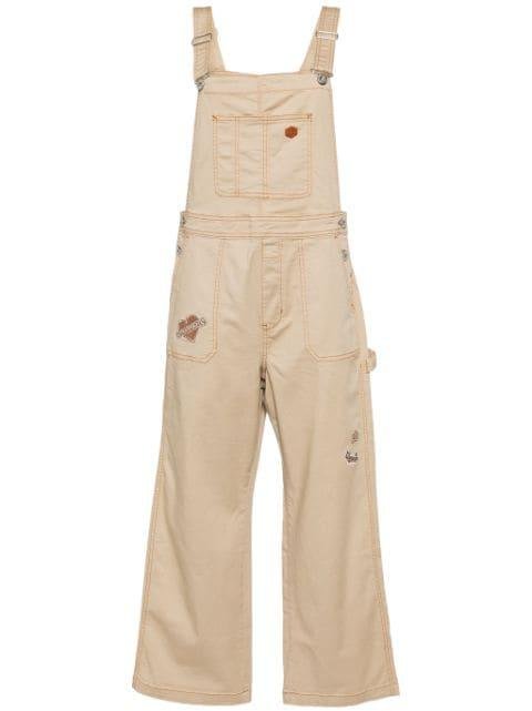 logo-patch cotton overalls by :CHOCOOLATE