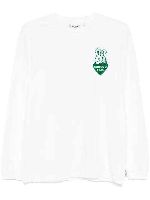 rabbit graphic long-sleeved T-shirt by :CHOCOOLATE