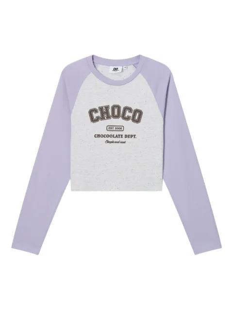 raglan-sleeve cropped sweatshirt by :CHOCOOLATE