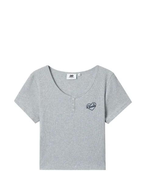 ribbed button T-shirt by :CHOCOOLATE
