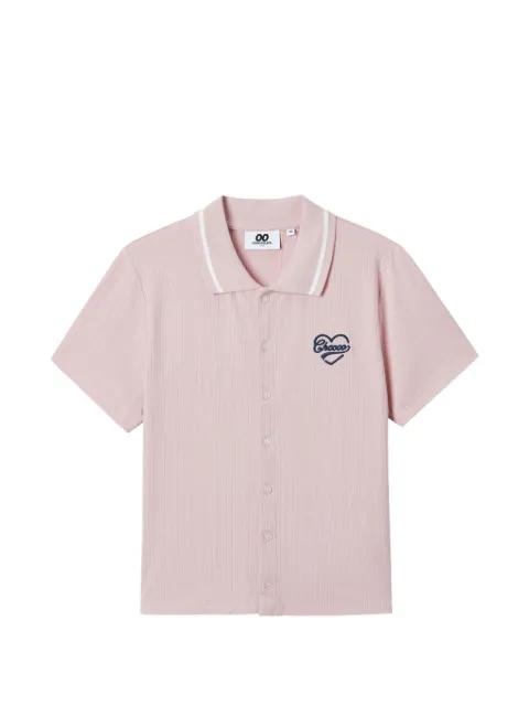 ribbed button-up polo shirt by :CHOCOOLATE