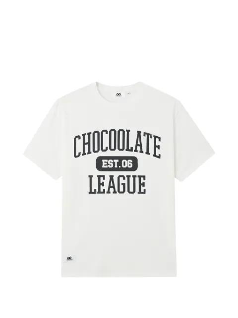 slogan-print T-shirt by :CHOCOOLATE