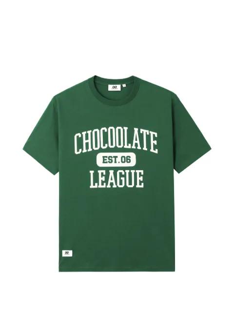 slogan-print T-shirt by :CHOCOOLATE