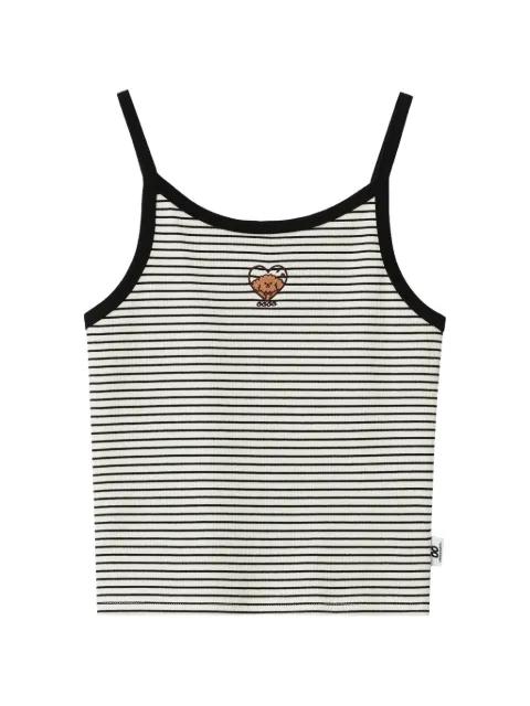 striped embroidered top by :CHOCOOLATE