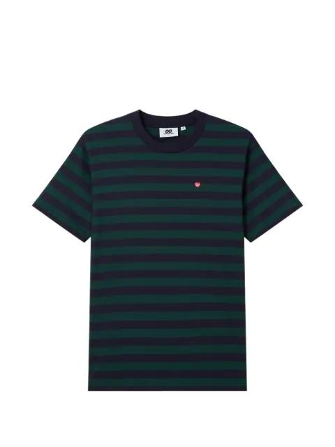 striped heart-patch T-shirt by :CHOCOOLATE