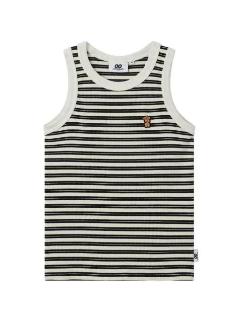 striped-pattern embroidered-detail top by :CHOCOOLATE