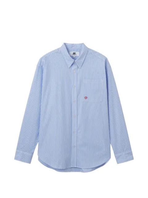 striped pocket-detail cotton shirt by :CHOCOOLATE