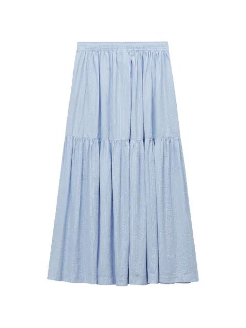 striped tiered skirt by :CHOCOOLATE