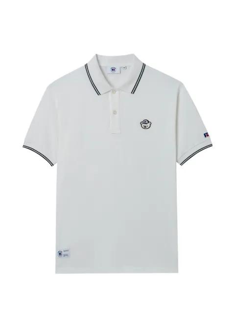 striped trim polo shirt by :CHOCOOLATE