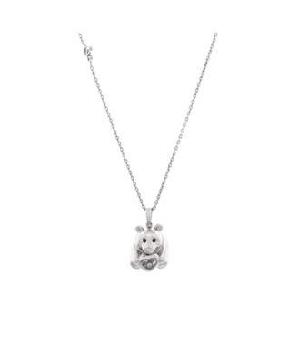 Animal World Panda Pendant Necklace 18k White Gold with Onyx and 1 Floating Diamond by CHOPARD Animal World Panda Pendant Necklace 18k White Gold with Onyx and 1 Floating Diamond by CHOPARD