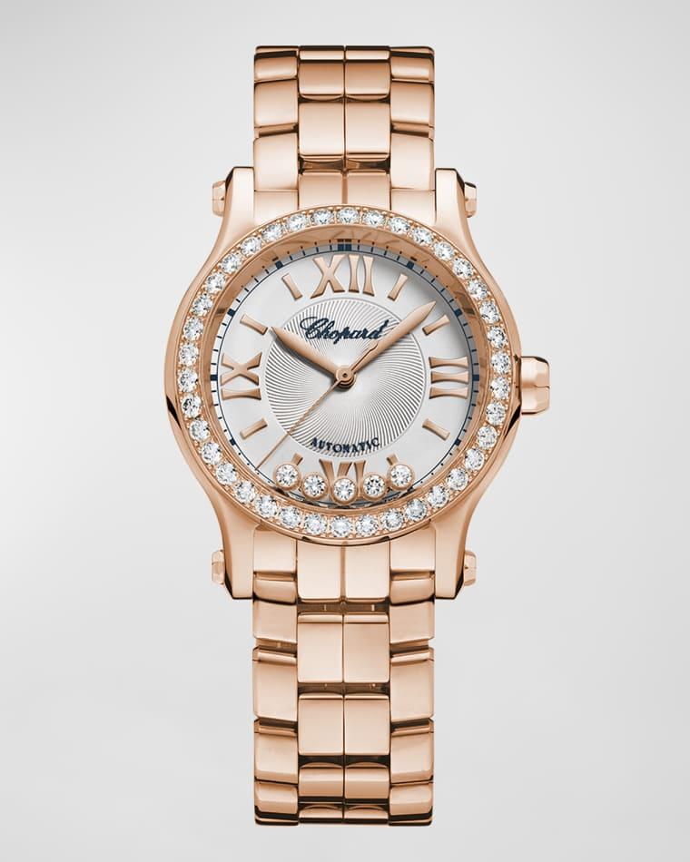 Happy Sport 18k Rose Gold Diamond Bracelet Watch by CHOPARD