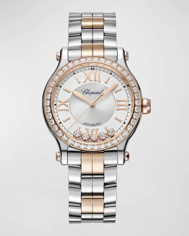Happy Sport 33mm 18K Rose Gold & Steel Diamond Watch by CHOPARD