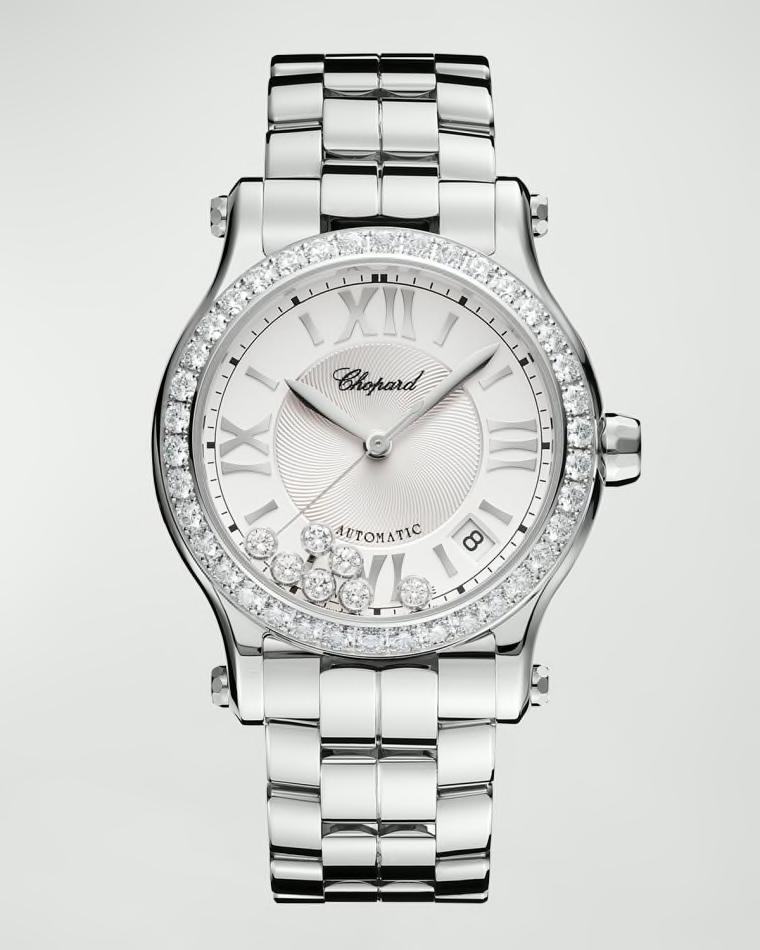 Happy Sport 36mm Stainless Steel Diamond Watch by CHOPARD